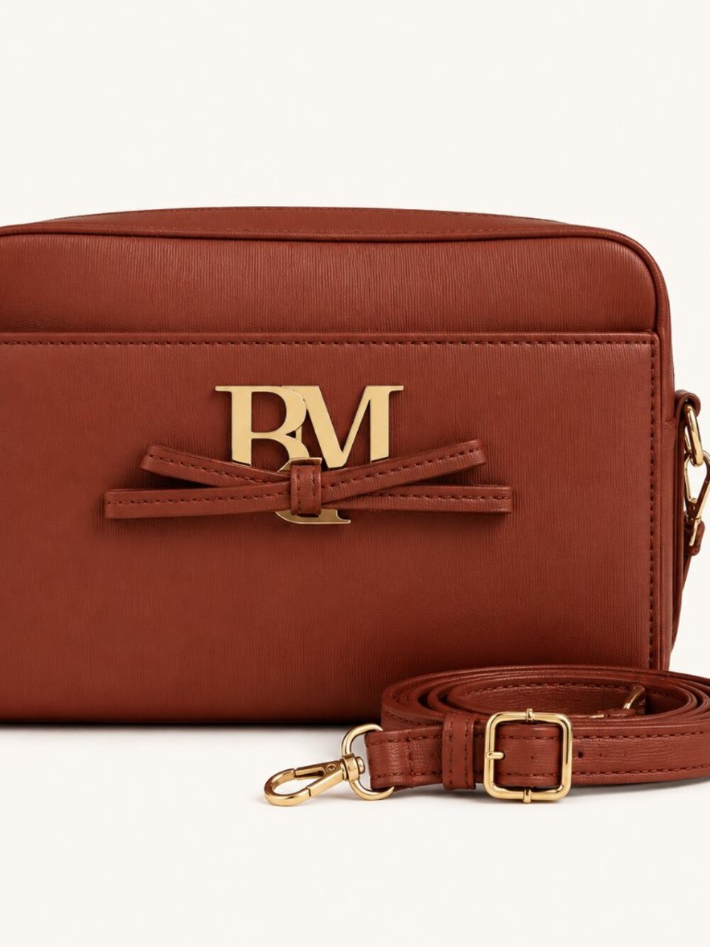 NWT Badgley Mischka BM-4043 Coffee Bow Crossbody Bag